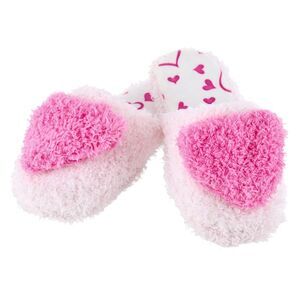 CTM Girl's Fluffy Heart Assorted Slippers